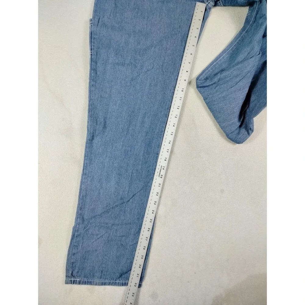 Denim Bibs Overalls Men 40 Blue Bib Adjustable Straps Pockets Stretch Adjustable